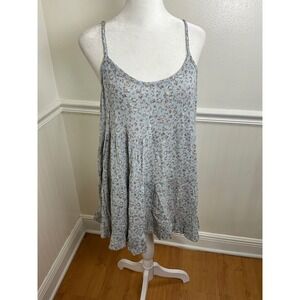 Her Entire Name Says Grace Floral Print Mini Dress Blue Sleeveless Women Size M‎